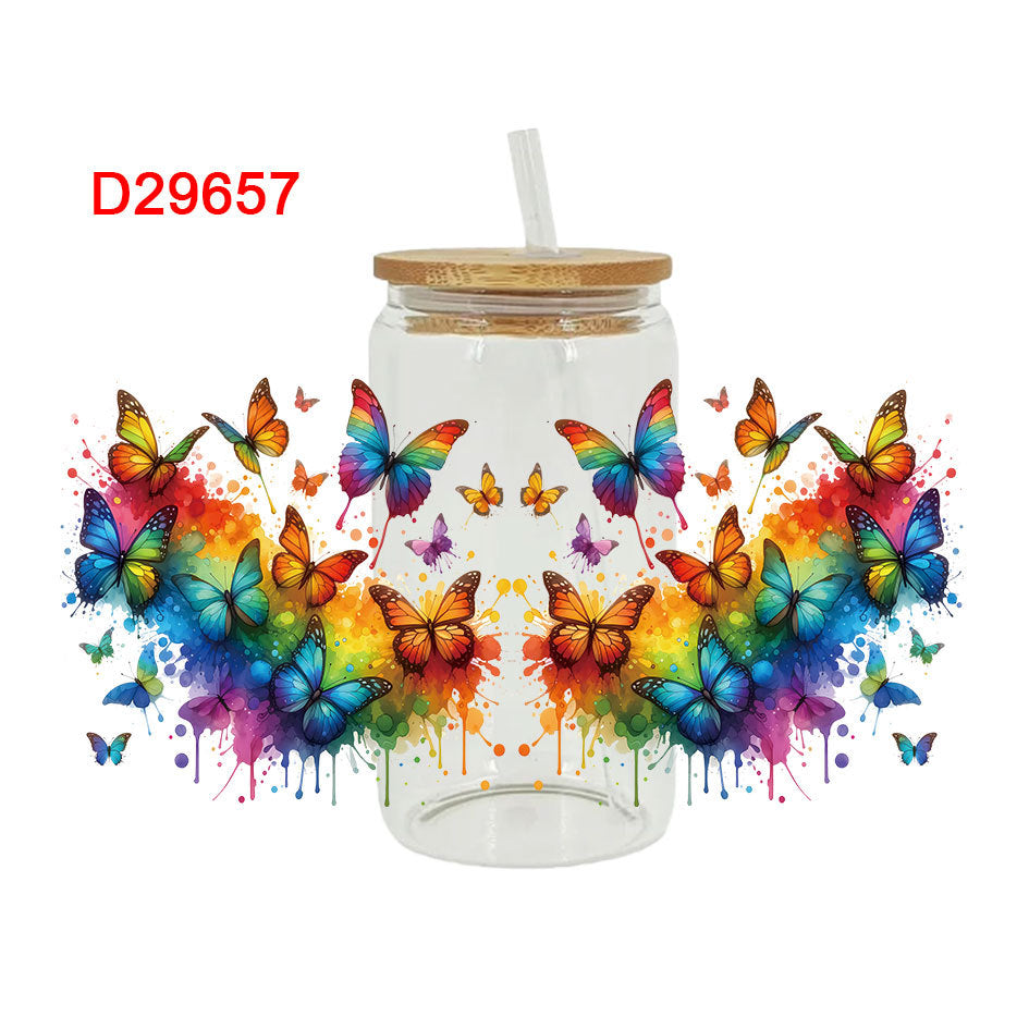 Wholesale Rainbow Cloud Cartoon for Teacher's Day 16oz Cup UV DTF Wraps