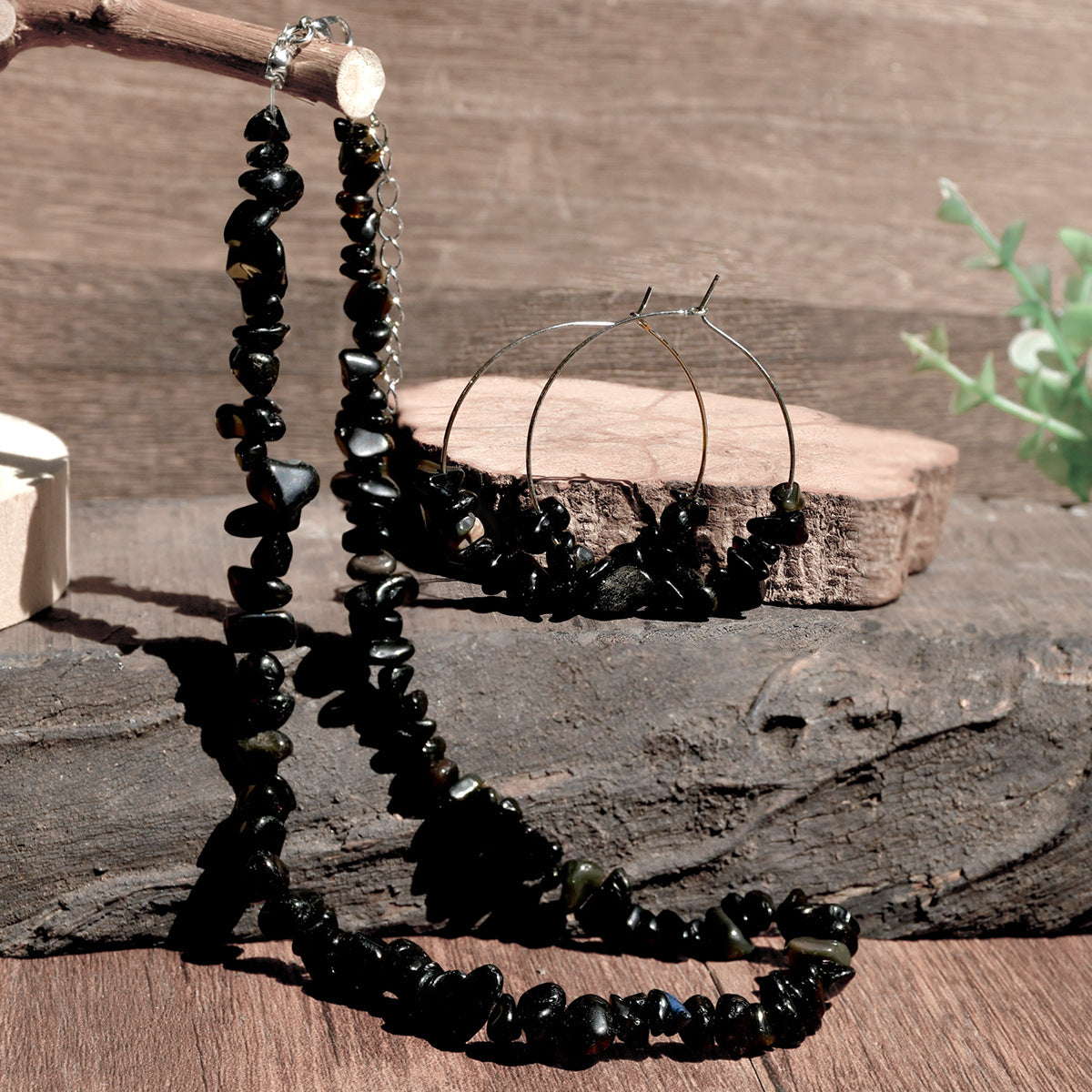 Wholesale Vacation style colorful gravel necklace Necklace Set