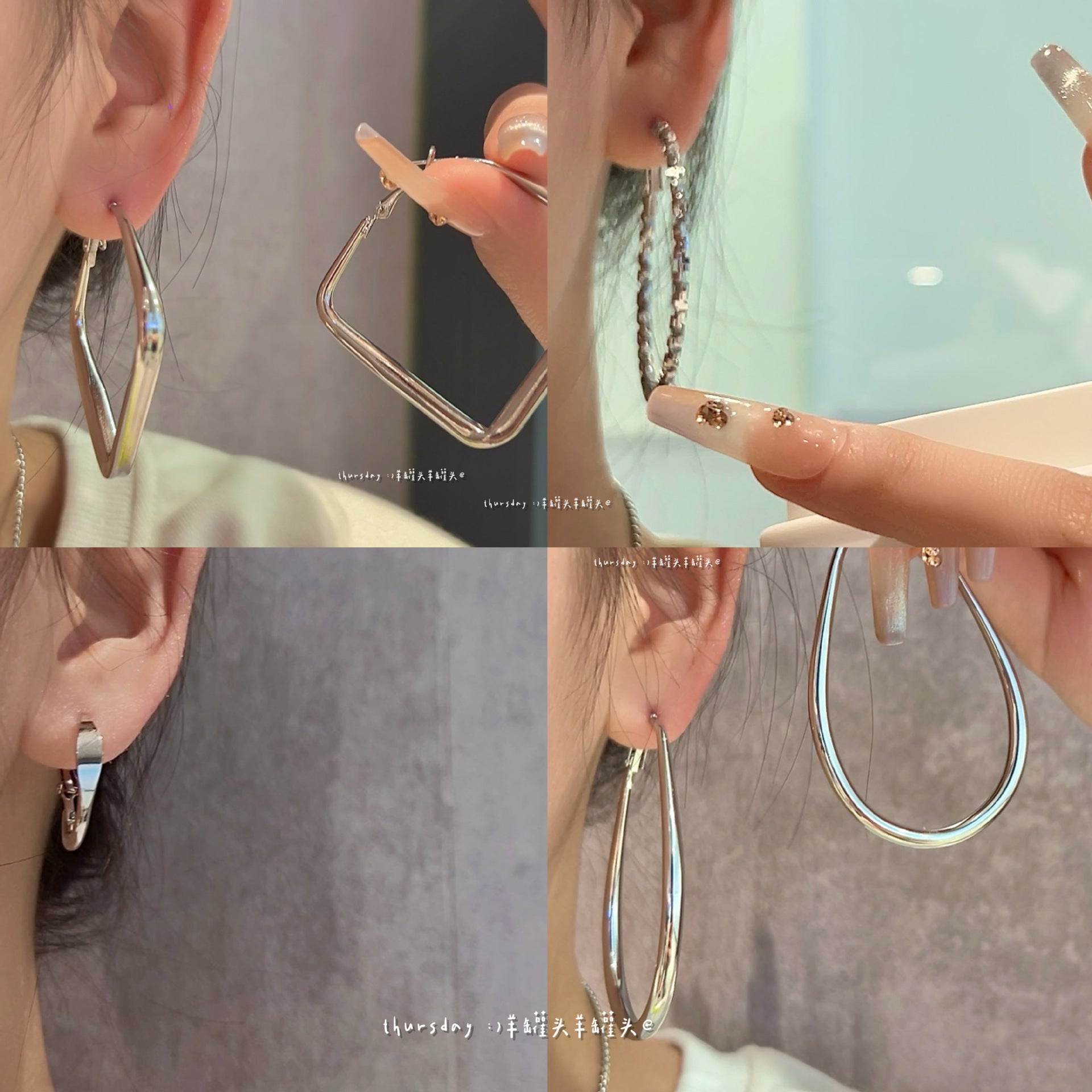 Wholesale Exaggerated glossy metal circle earrings