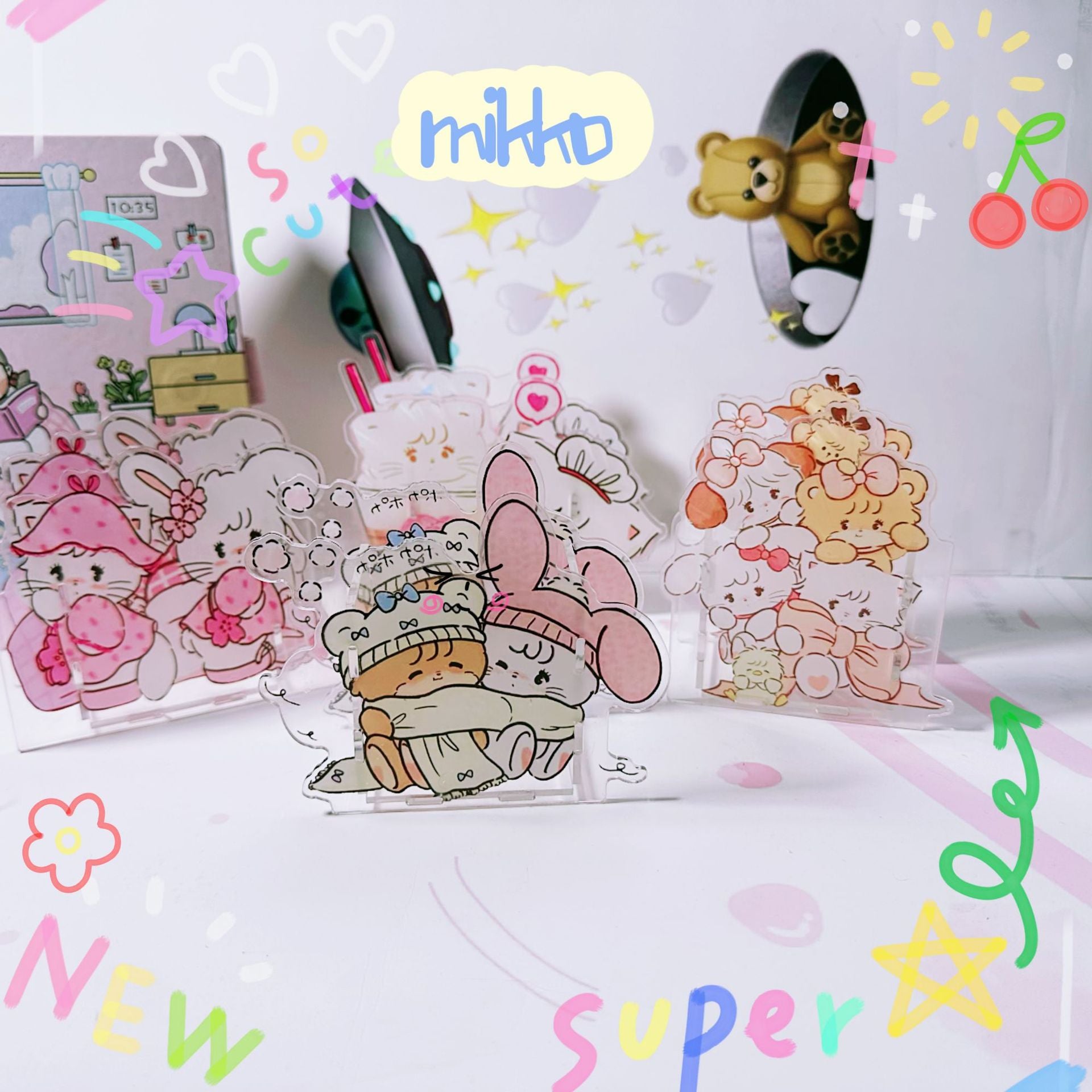 Wholesale  Creative Cute Cartoon Acrylic Pen Holder  OLY Exclusive