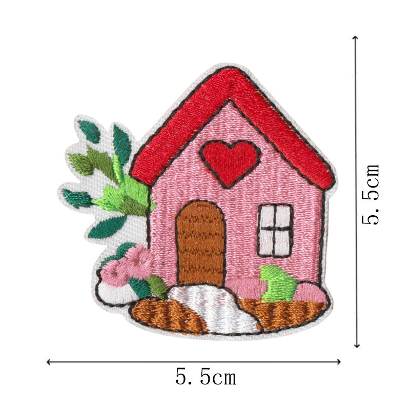 Wholesale Cartoon House Embroidered Patches Set Of 9 Trendy Iron On Sew On Applique For Doll Clothes Coats DIY Craft Gift