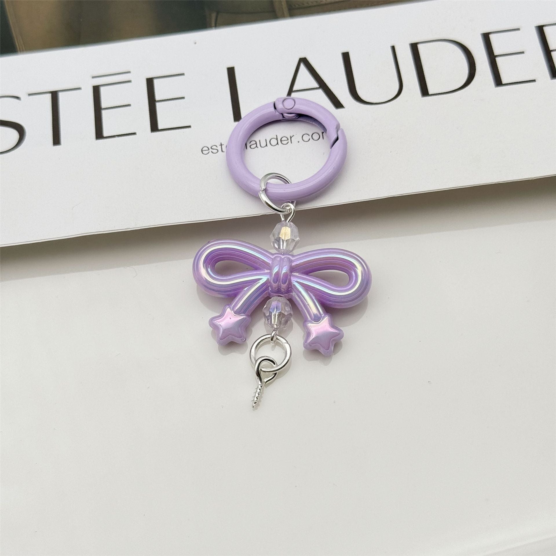 Wholesale Candy Color Bow Keychain Color Spring Buckle Cute Bag Pendant