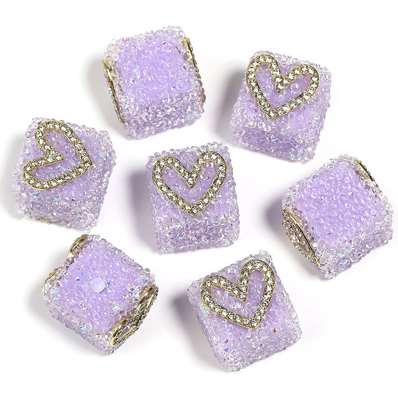 Wholesale  5pcs Colorful soft candy double-sided heart bow Acrylic Beads
