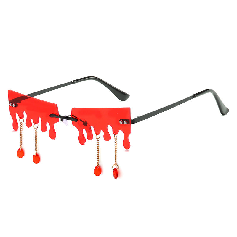 Wholesale Hip Hop Ocean Color Teardrop Sunglasses