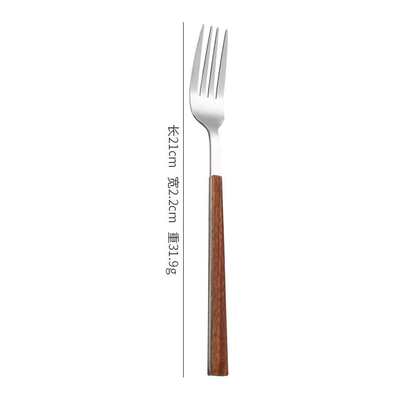 Wholesale 430 Stainless Steel Imitation Wood Grain Clip Handle Knife and Fork Spoon