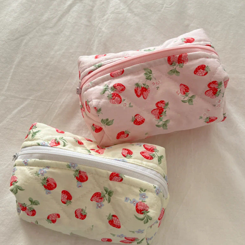 Wholesale Small Fresh Floral Makeup Large Capacity Storage Bag