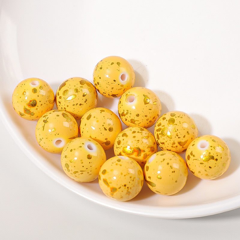 Wholesale 16mm 10PCS Acrylic Spray Painted Colored Round Beads