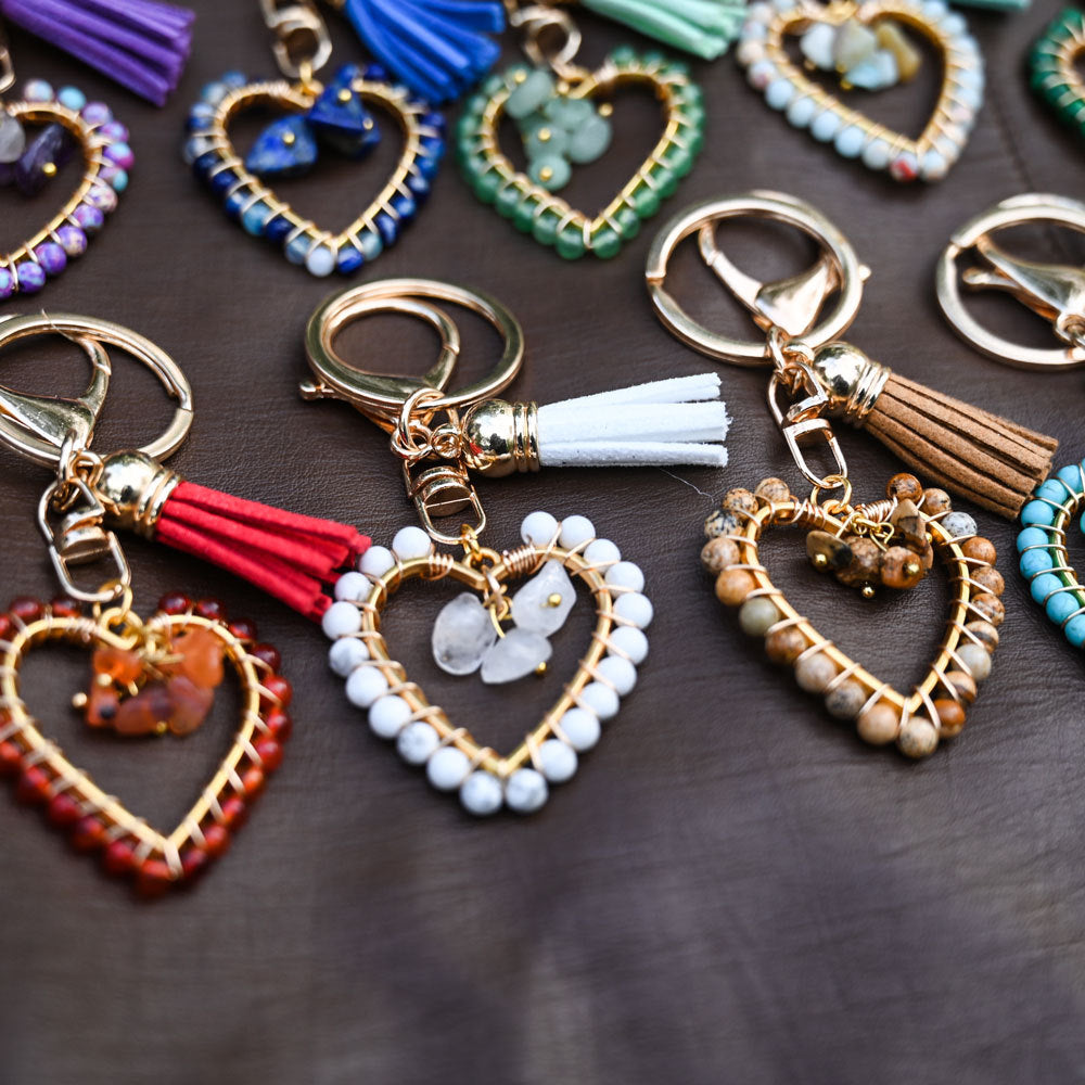 Wholesale  Natural Stone Keychain Bohemian Style