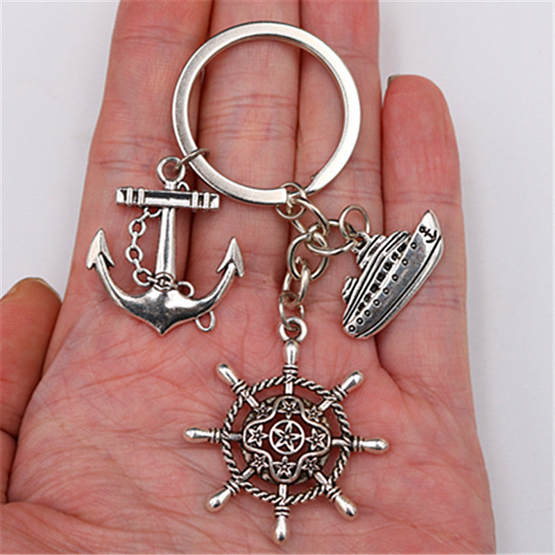 Wholesale Ship Rudder Anchor Brave Keychain