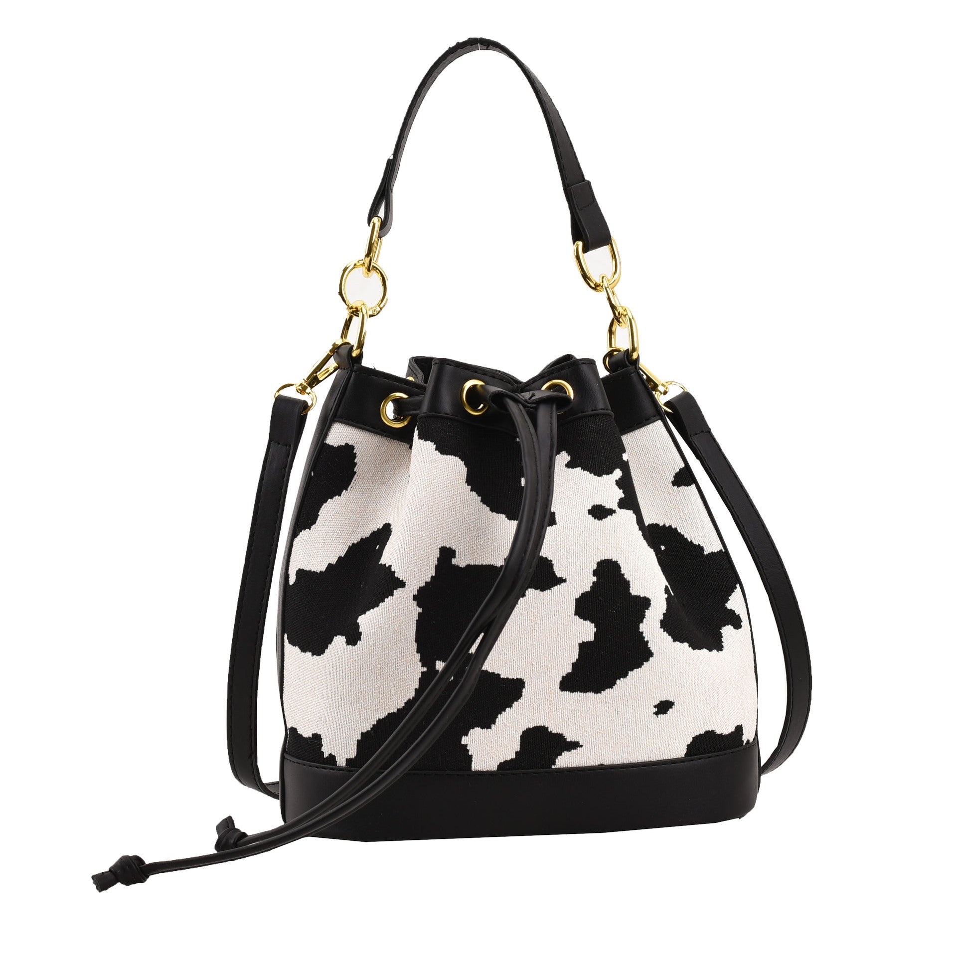 Wholesale Canvas Cow Pattern Crossbody Bag Handbag