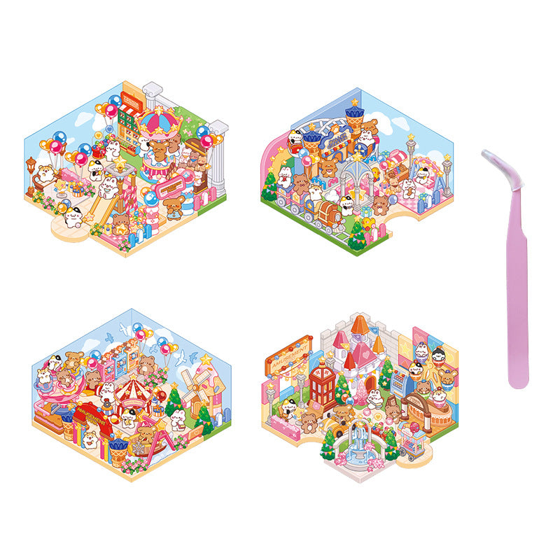 Wholesale Rainbow Amusement Park Miniature Scene 2. 5D Sticker