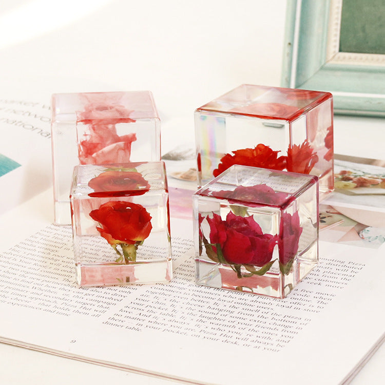 Wholesale 6pcs 3D Real Flower Bubble Rose Crafts Ornaments