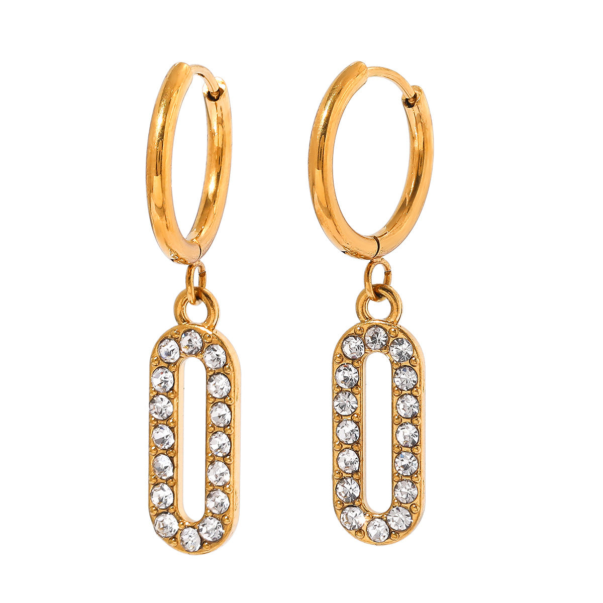 Wholesale Stainless steel jewelry women' s necklaces and earrings light luxury style