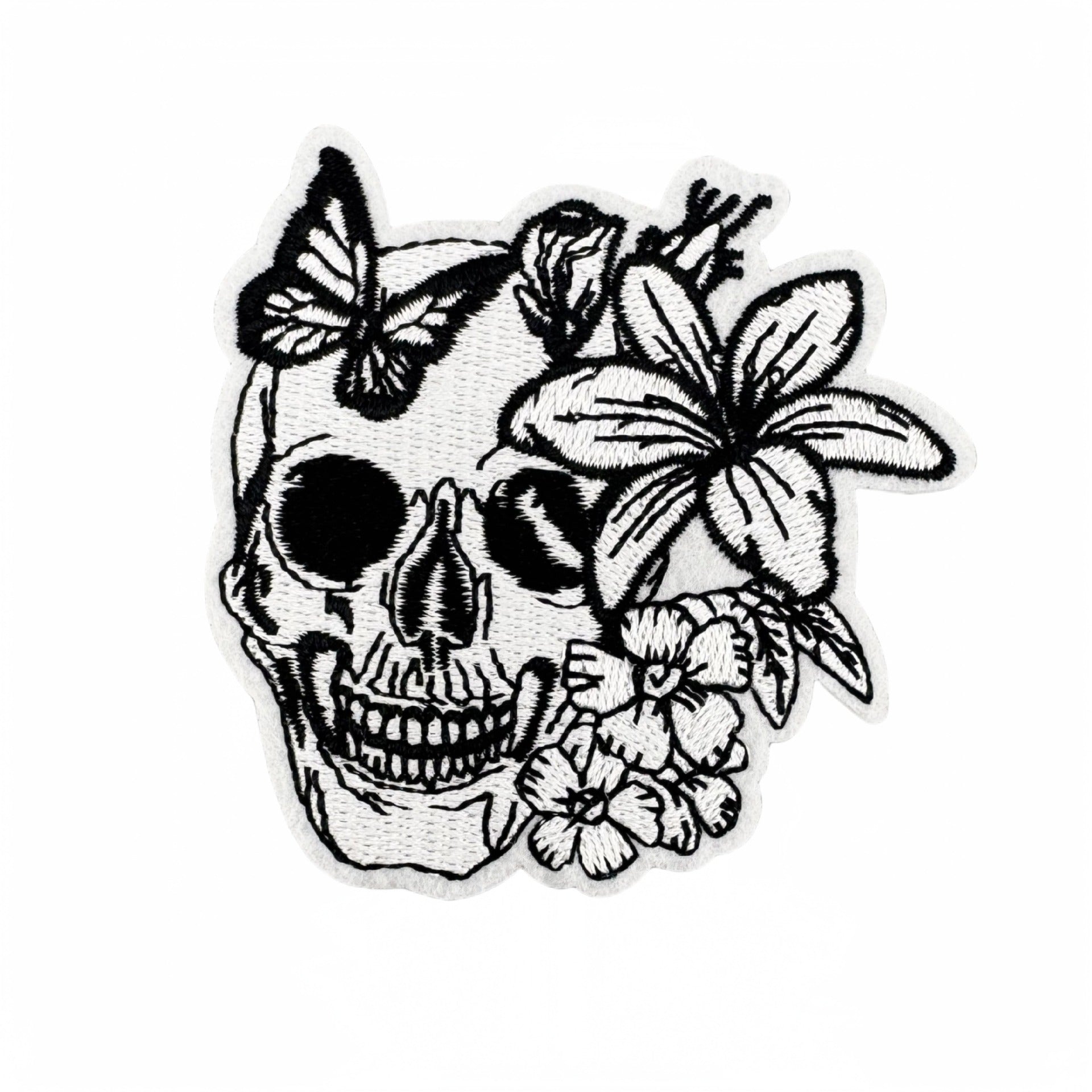 Wholesale Polyester Embroidered Patch Punk Horror Black White Chic DIY Decorative Accessory For Shoes Hats