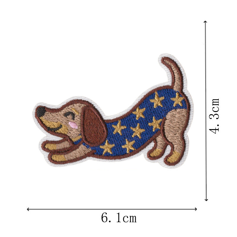 Wholesale Modern Dachshund Embroidered Patch Set 10 Pieces Cute Iron On Appliques For Sweatshirts Backpacks Coats DIY Craft Supply