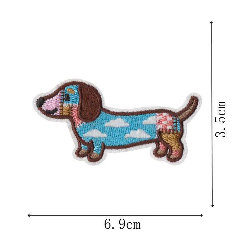 Wholesale Modern Dachshund Embroidered Patch Set 10 Pieces Cute Iron On Appliques For Sweatshirts Backpacks Coats DIY Craft Supply