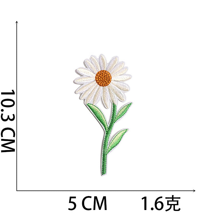 Wholesale Chic Iron On Sunflower Butterfly Embroidery Patches For Clothing DIY Decorative Accent Resale