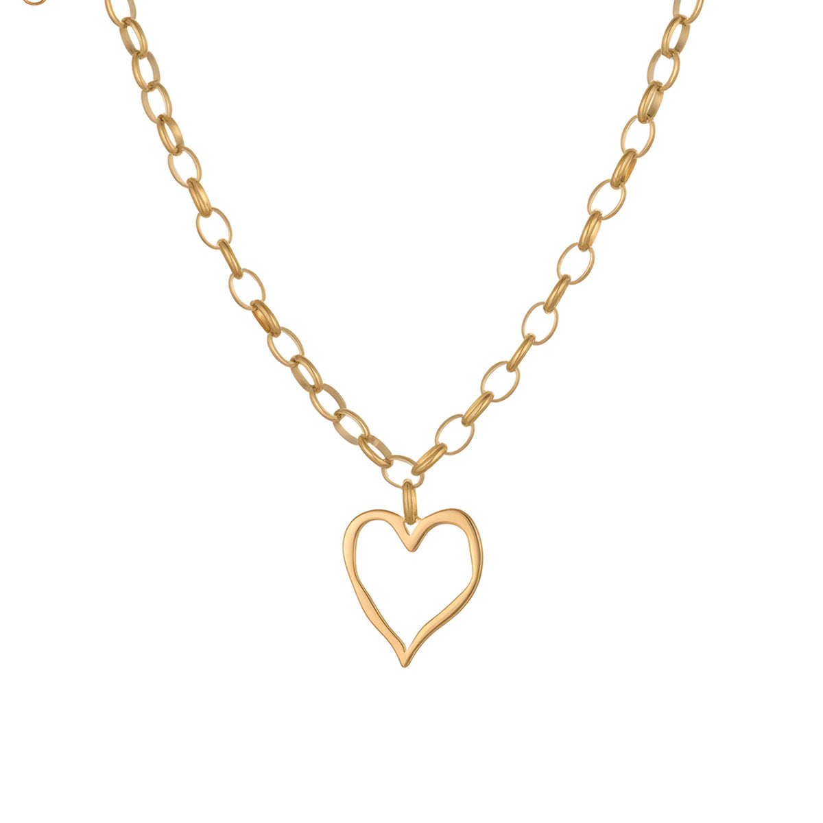 Wholesale Asymmetrical Heart-Shaped Stainless Steel Necklace