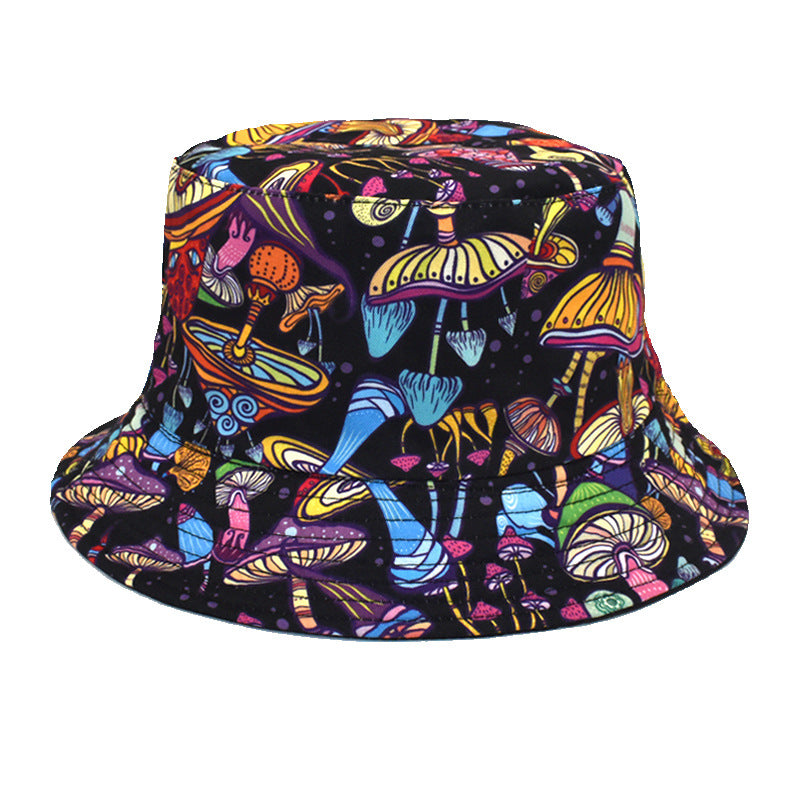 Wholesale Colorful Mushroom Pattern Foldable Outdoor Bucket Hat