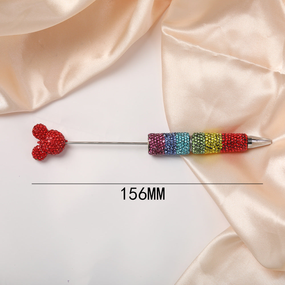 Wholesale  Rainbow Gradient Full Diamond Beadable Pens DIY Beadable
