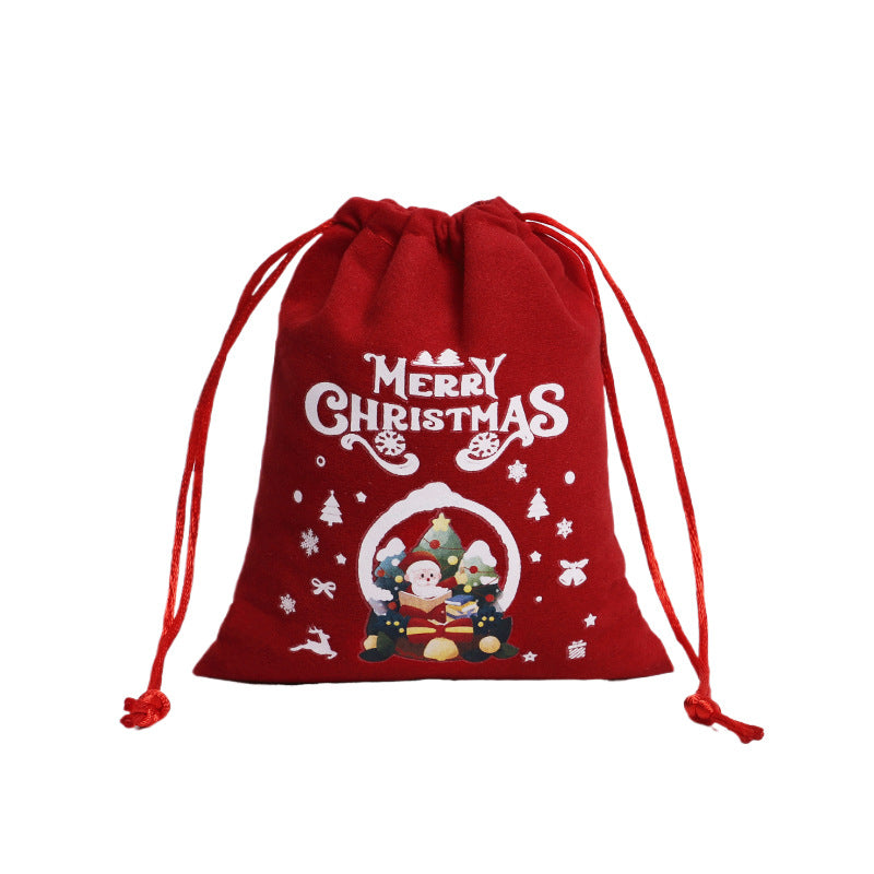 Wholesale Christmas Gift Bag Set Custom Drawstring  Velvet Bag