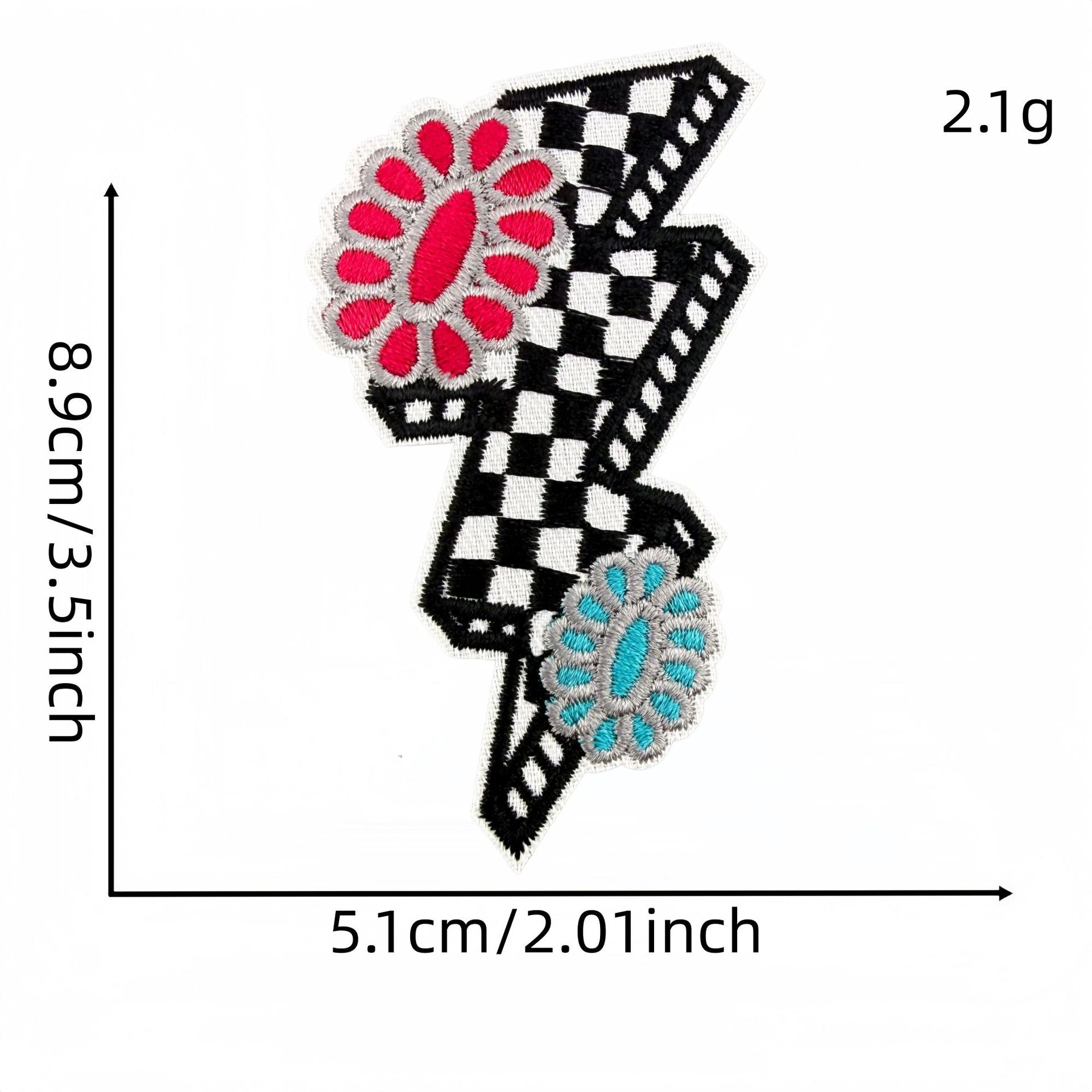 Wholesale Western Style Embroidered Patch Set Skull Checkerboard Design Polyester Thread Fashion Decorative Accessory Gift And Boutique Resale