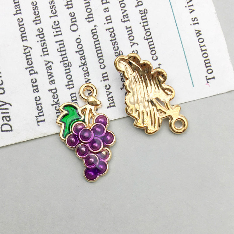 Wholesale 1 New Oil Dripping Alloy Colorful Simulation Apple Cherry DIY Pendant