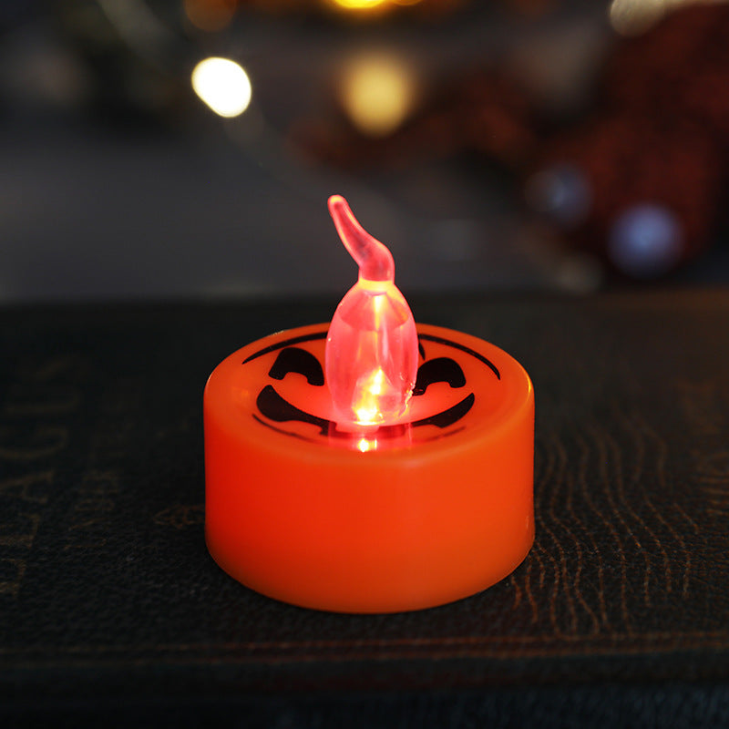 Wholesale Halloween Plastic Pumpkin Lantern Electronic Candle Light Ornament Decoration Props