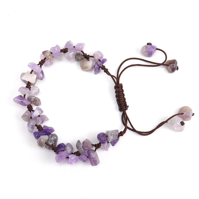 Wholesale Natural Crystal Agate Gravel Pure Hand-woven Adjustable Bracelet