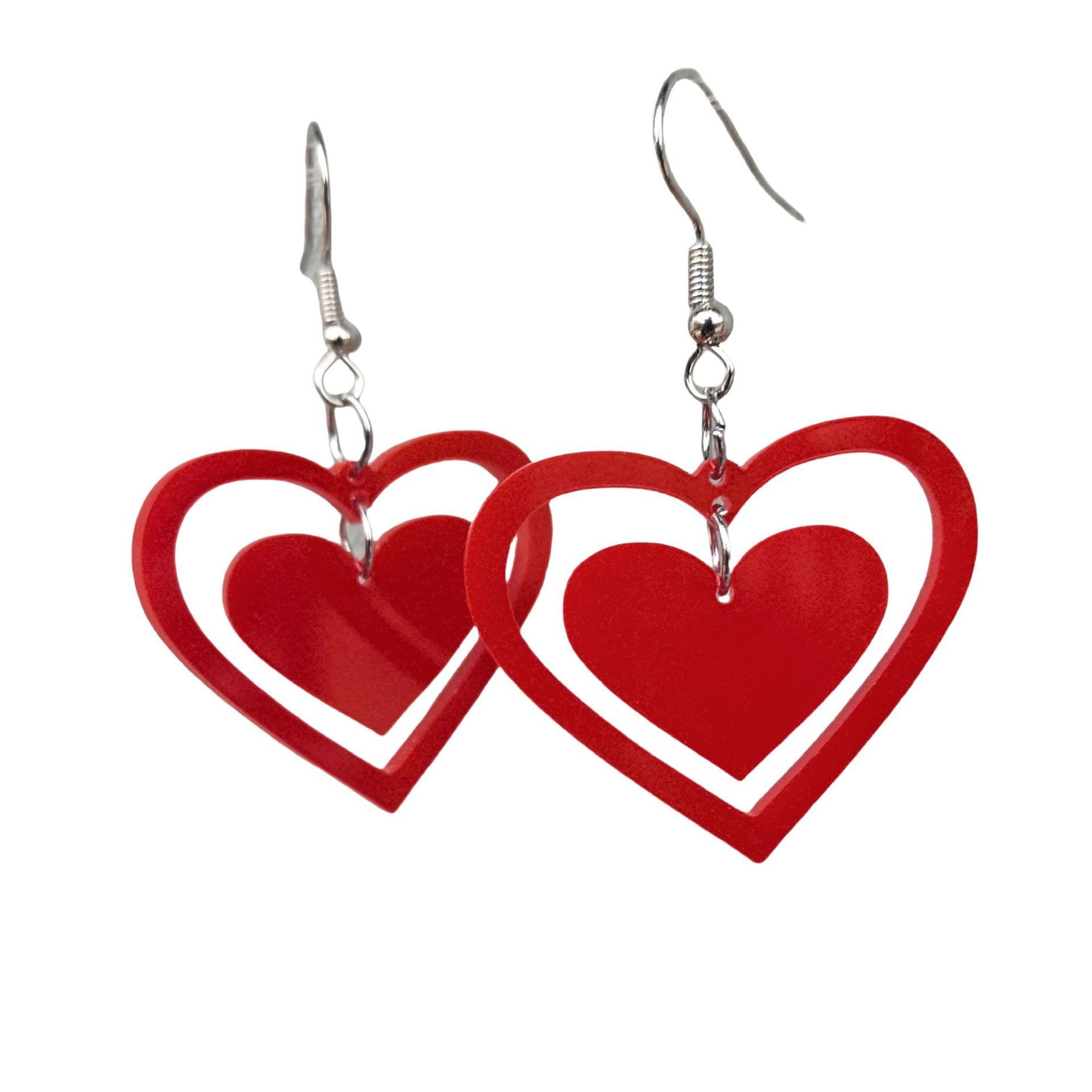 Wholesale Valentine' s Day series pink red sequin love acrylic earrings