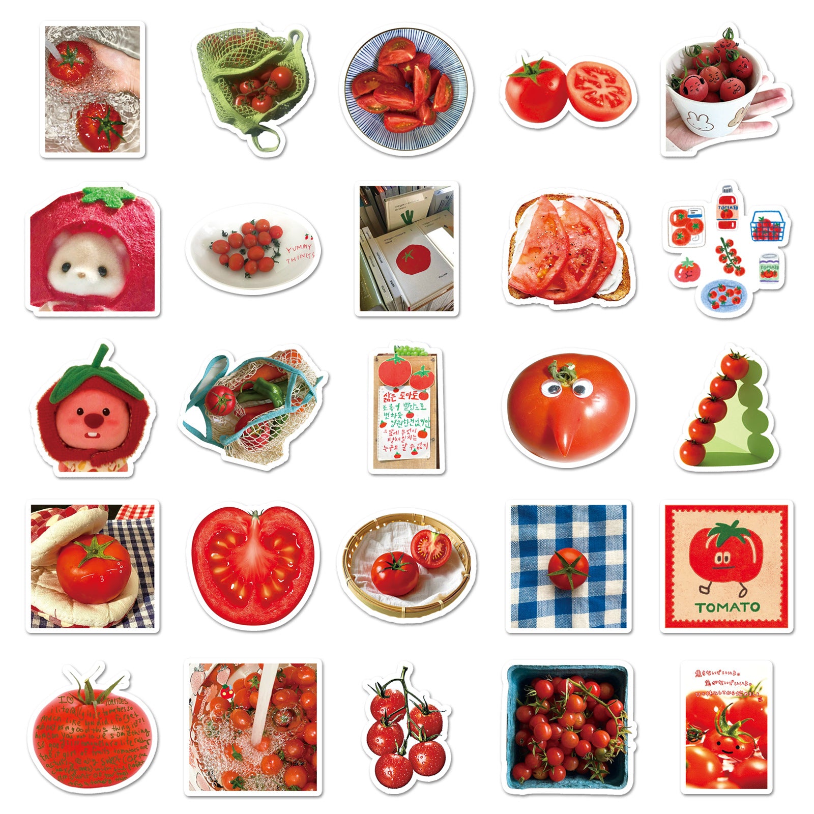 Wholesale 50 Red Cartoon Lucky Little Tomato Doodle Stickers