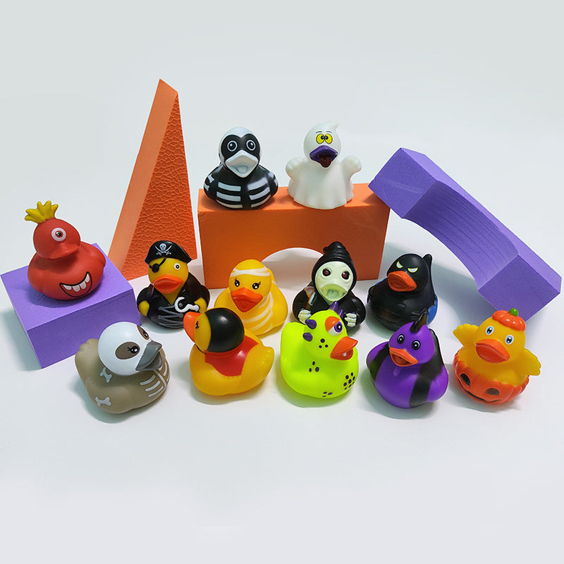 Wholesale 50pcs/pack  Halloween duck party decoration Halloween water toys duck gifts