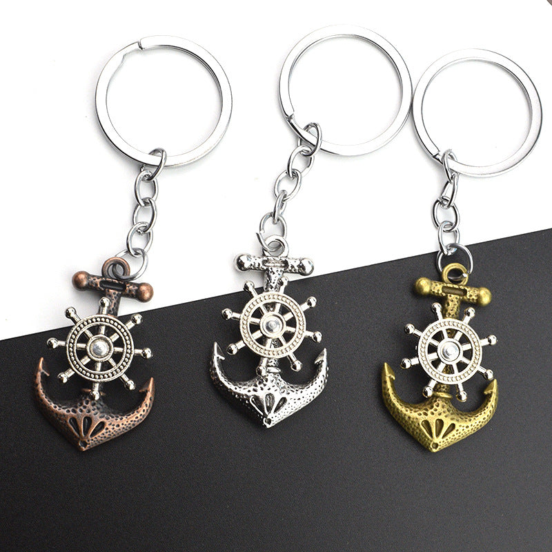 Wholesale personalized retro pirate ship keychain