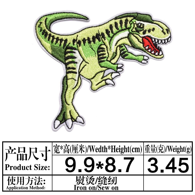 Wholesale Stylish Dinosaur Embroidered Patches Cartoon Animal Cloth Sew On Badges For Clothing Boutique Resale