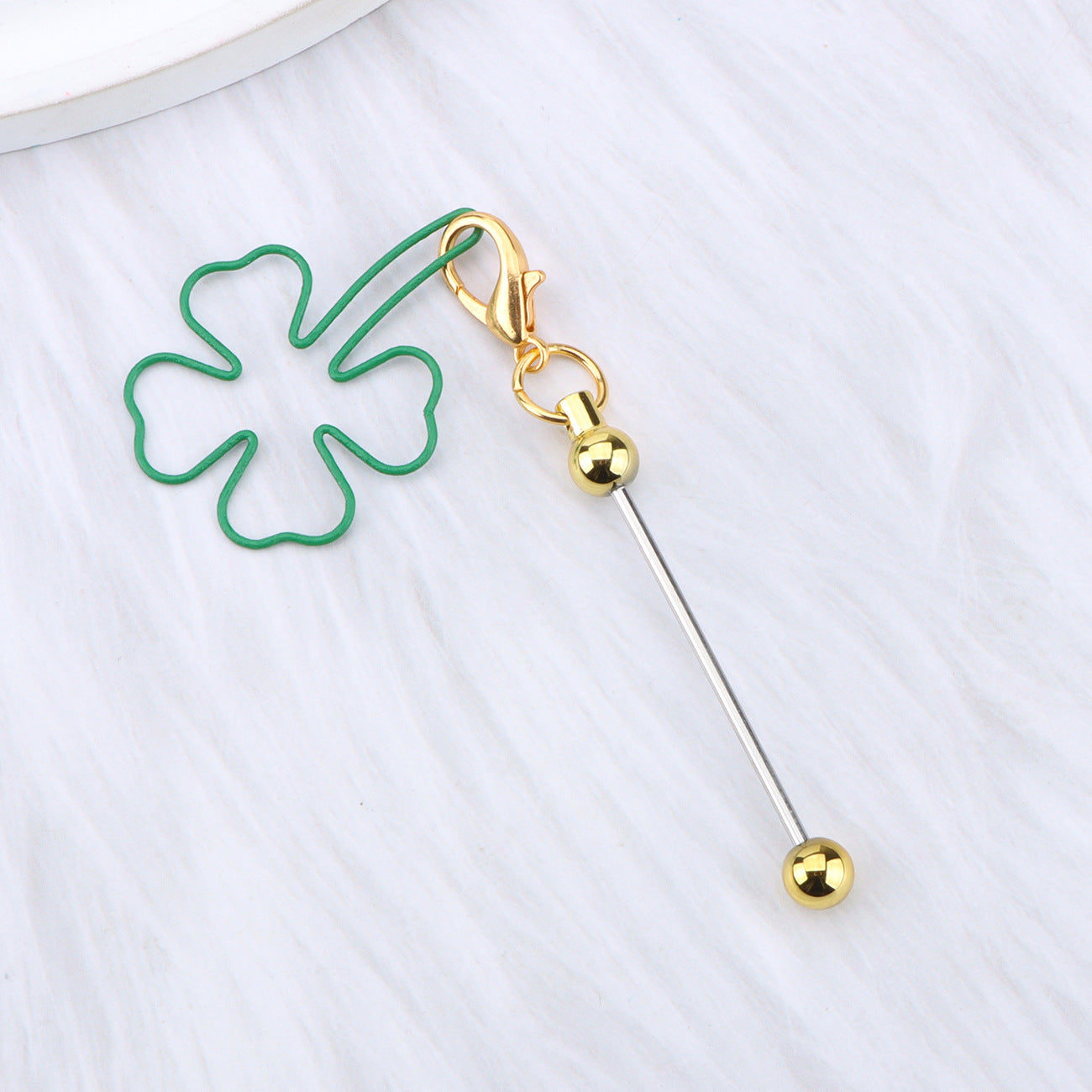 Wholesale Green grass DIY beaded keychain