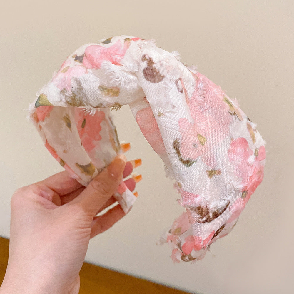 Wholesale Tie Dye Wide Edge Pressed Polyester Headband