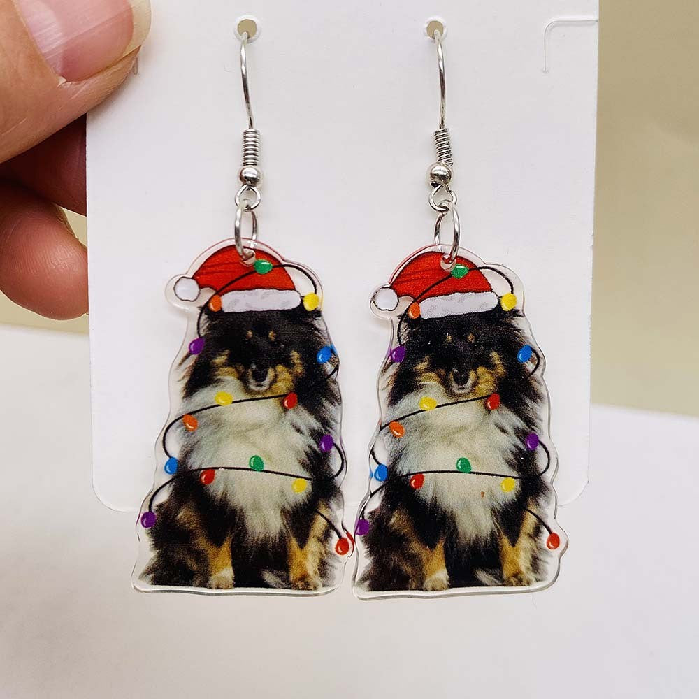Wholesale Christmas creative acrylic earrings personalized colorful elk earrings
