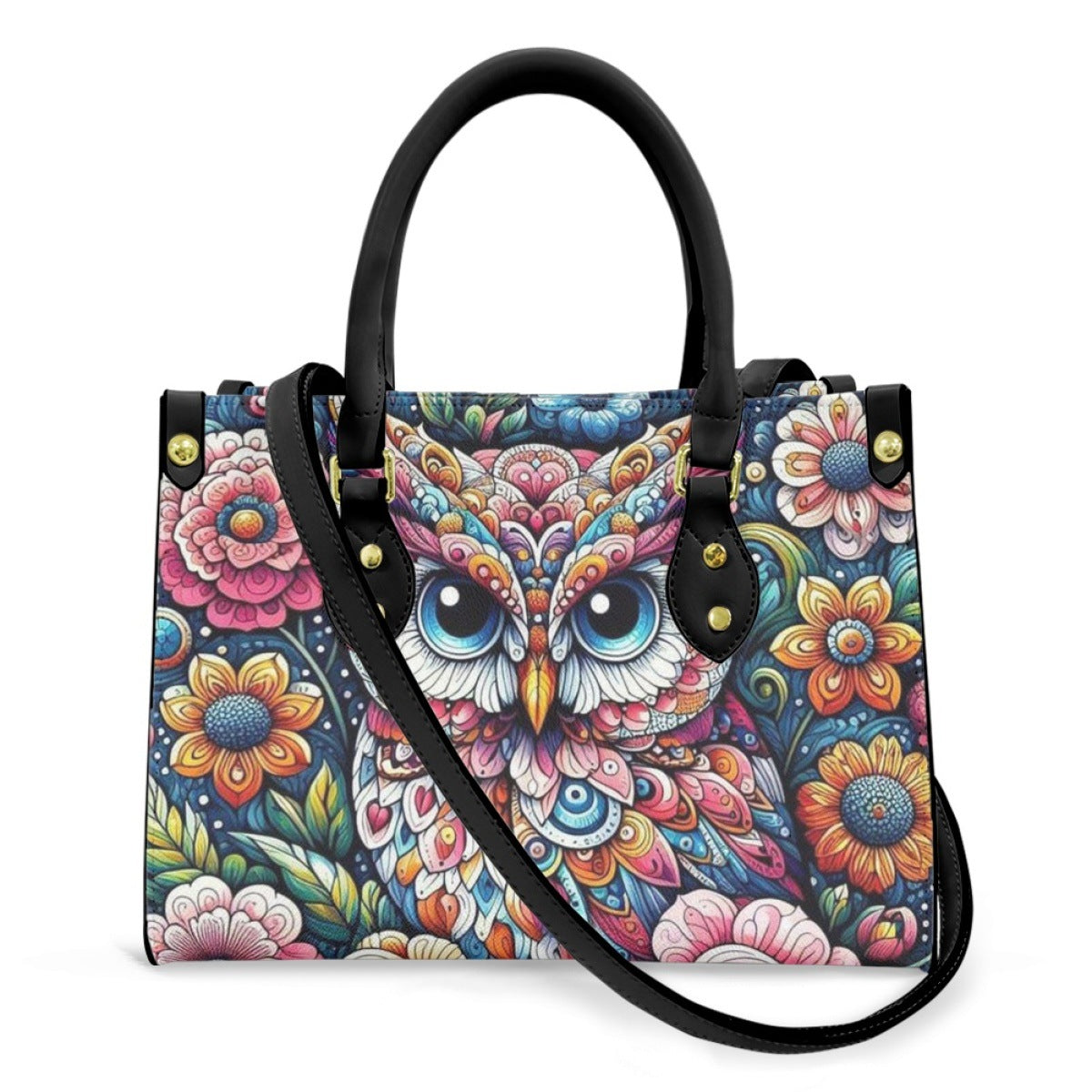 Wholesale Owl Animal Digital Printed Ladies PU Strap Shoulder Strap Handheld Shoulder Bag