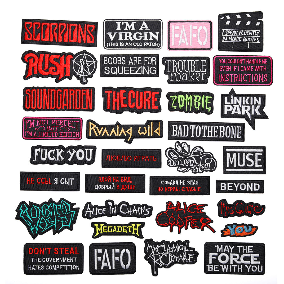 Wholesale Twill Embroidered Alphabet Patches Black White Rectangle Applique 33 Styles For Sweater DIY Craft Supply