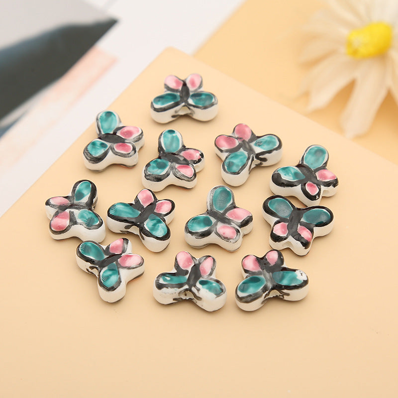 Wholesale 5PCS Butterfly Hand-painted Style Beads