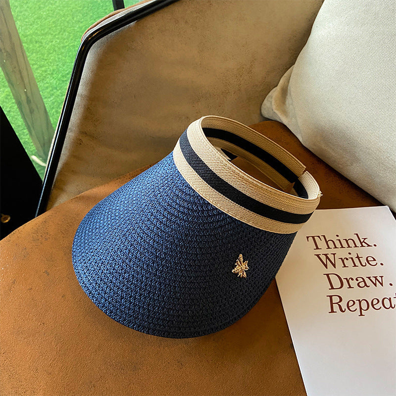 Wholesale Straw cap with hollow top and no headband Sun protection sun hat