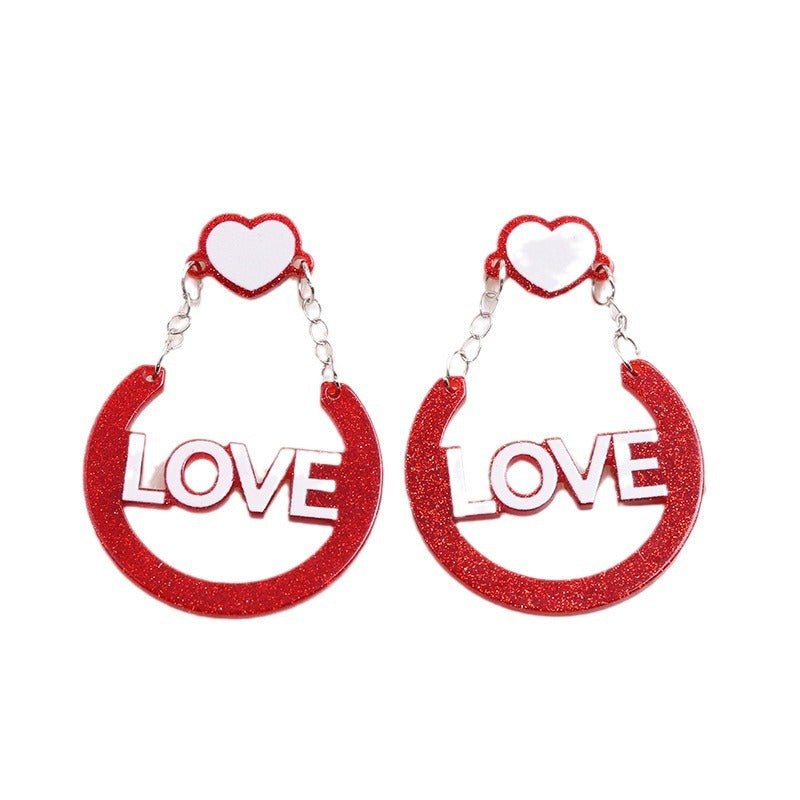 Wholesale Valentine's Day LOVE Acrylic Earrings