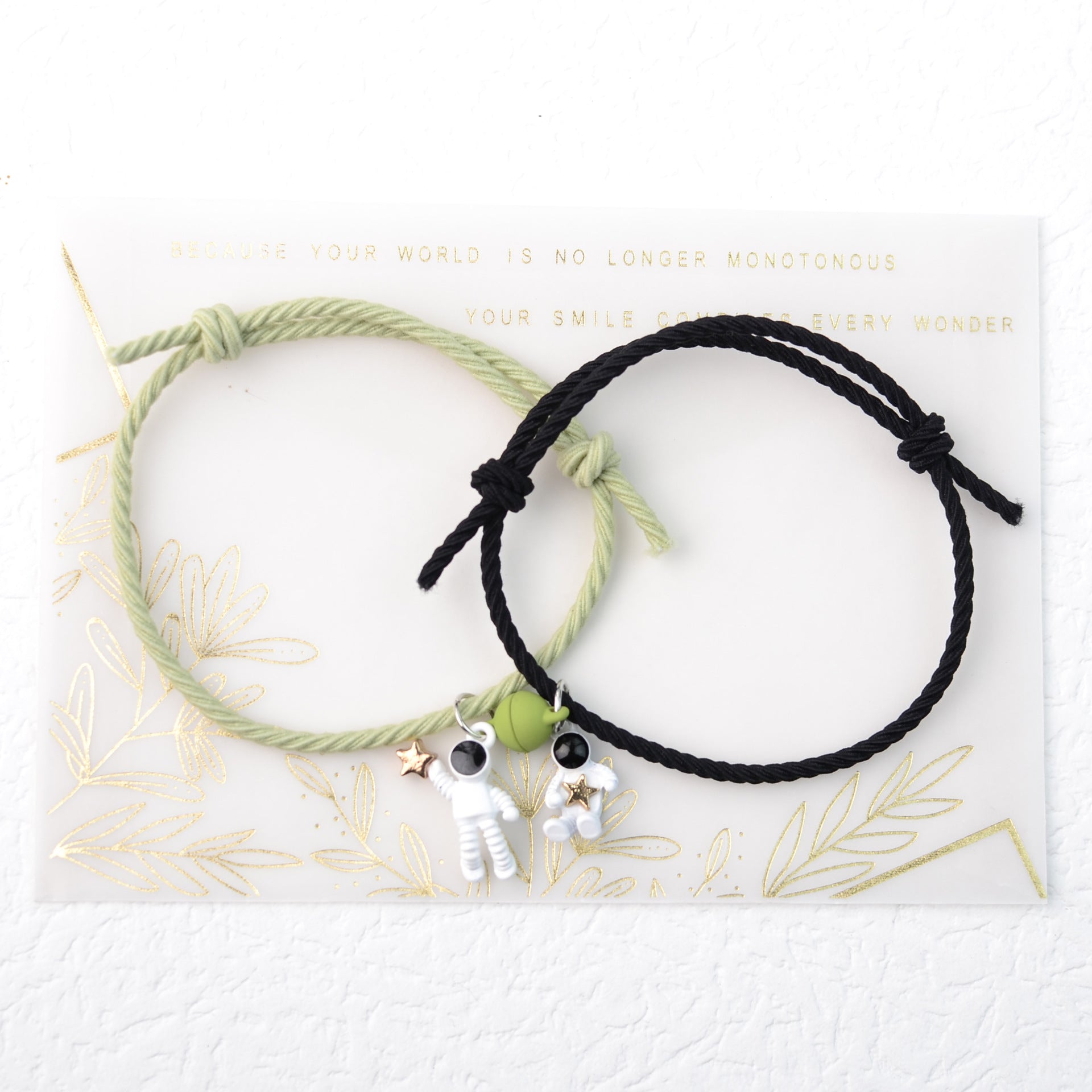 Wholesale Astronaut Can Reach the Stars Elastic String Couple Bracelet