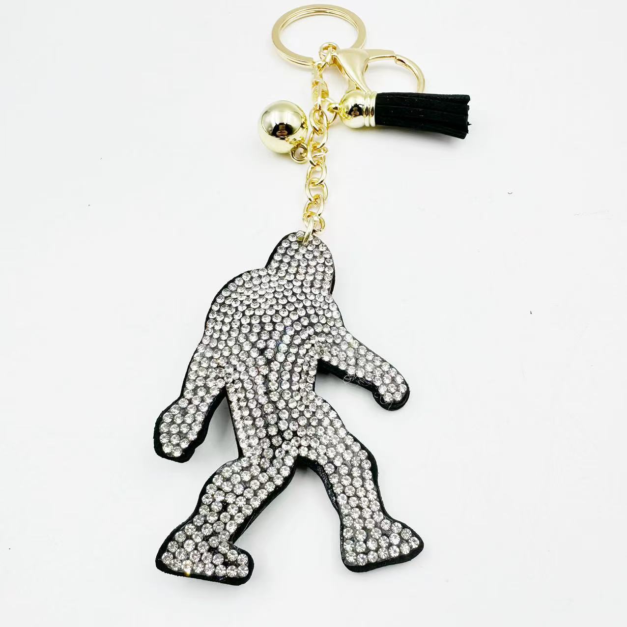 Wholesale Rhinestone Keychain Ancient Ape Man Design Car Key Accessory Gift