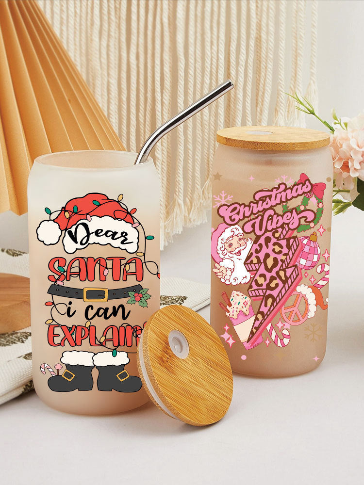 Wholesale Colorful Christmas Series  16oz Cup UV DTF Wraps