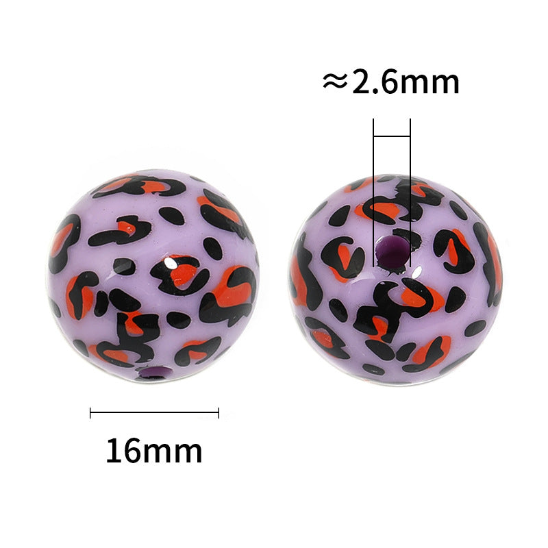 Wholesale 100pcs Autumn/winter Solid Leopard Print Beads