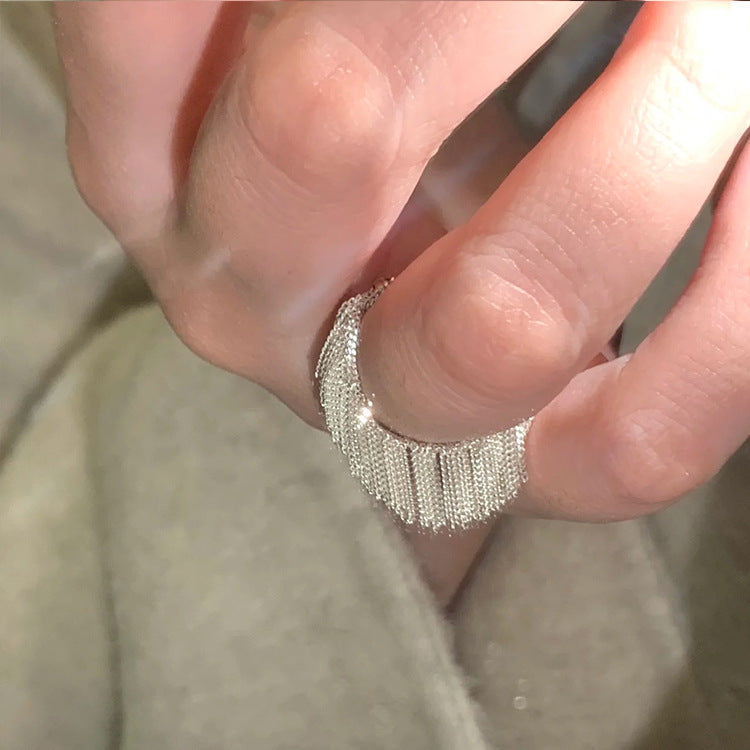 Anillo de borla de cadena de metal al por mayor