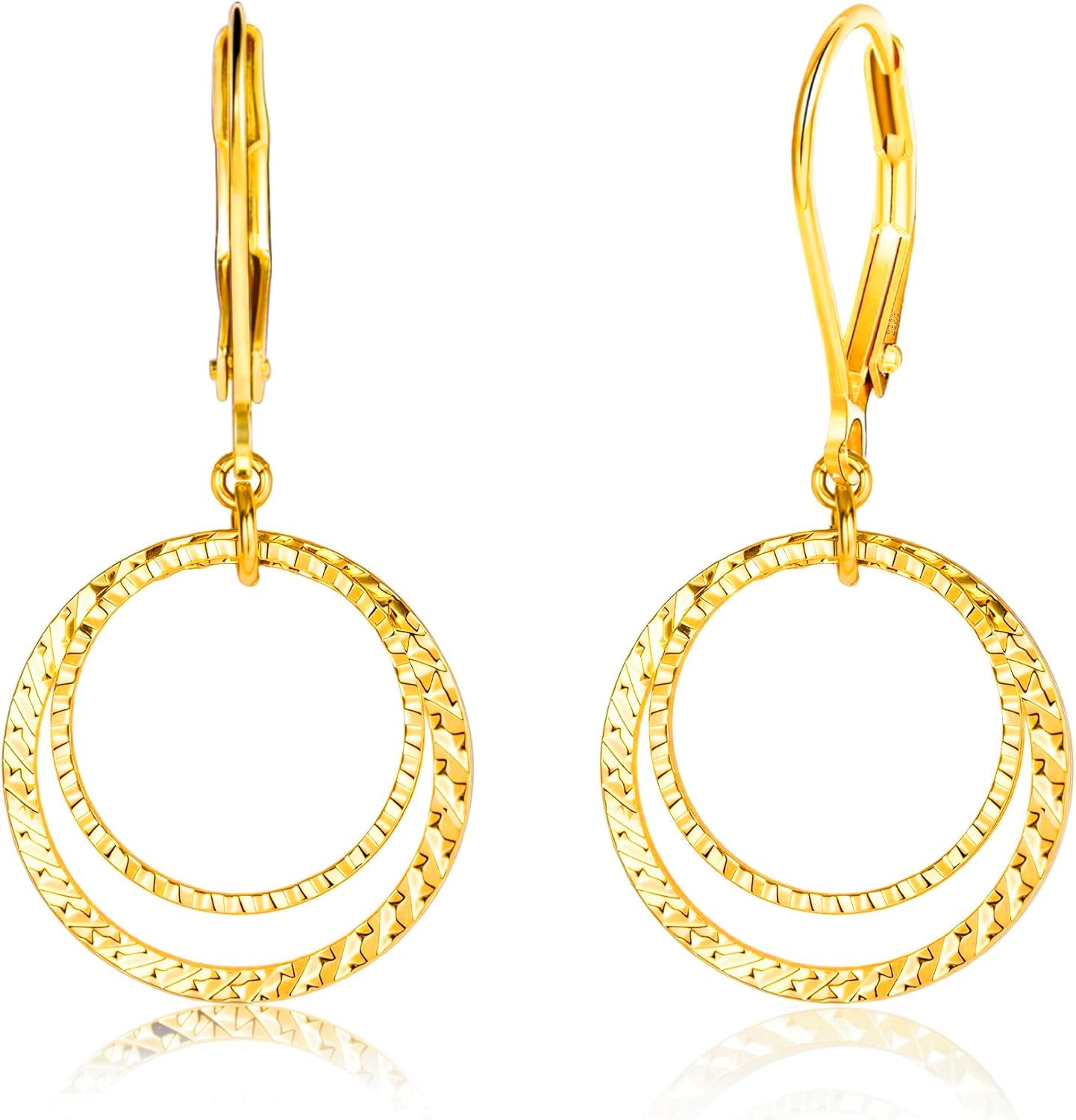 Wholesale Exaggerated Round Hammer Pattern Geometric Hoop Earrings