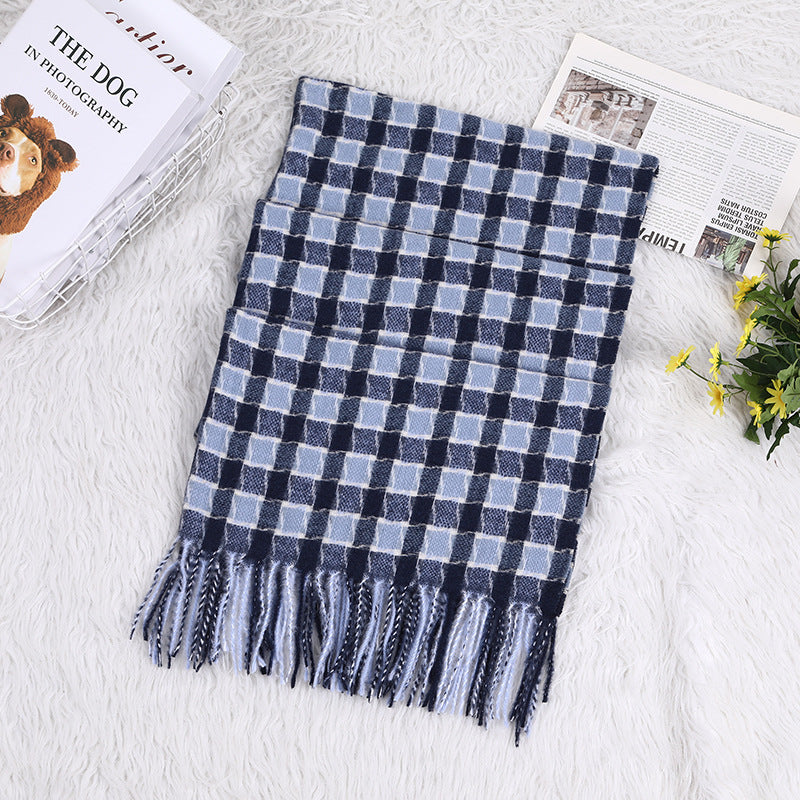 Wholesale Long Imitation Cashmere Small Plaid Scarf
