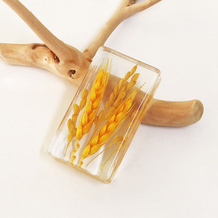 Wholesale 6pcs Wheat Ear Resin Crafts Dried Flower Plant Specimens Small Ornaments